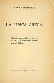 Cover of: lirica greca.