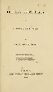 Cover of: Letters from Italy to a younger sister