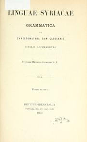 Cover of: Linguae syriacae grammatica et chrestomathia by Enrico Gismondi