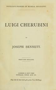 Cover of: Luigi Cherubini. by Joseph Bennett
