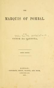 Cover of: The Marquis of Pombal.