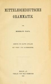 Mittelhochdeutsche Grammatik by Hermann Paul