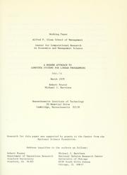 Cover of: A modern approach to computer systems for linear programming