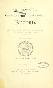 Cover of: The New York genealogical and biographical record. | 