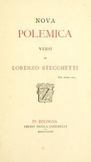 Cover of: Nova polemica: versi