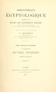 Cover of: Oeuvres diverses by Eugène Lefébure