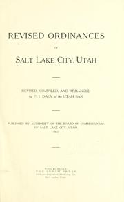 Laws, etc. by Salt Lake City (Utah).