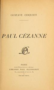 Cover of: Paul Cézanne. by Gustave Coquiot