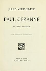 Cover of: Paul Cézanne. by Julius Meier-Graefe