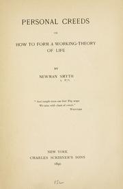 Cover of: Personal creeds | Smyth, Newman