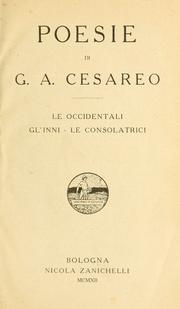 Cover of: Poesie by Giovanni Alfredo Cesareo