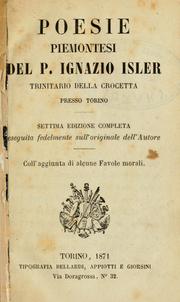 Cover of: Poesie piemontesi.: 7. ed. completa esequita fedelmente sull'originale dell'autore.  Coll'aggiunta di alcune favole morali.