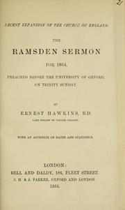 Cover of: Recent expansion of the Church of England by Ernest Hawkins