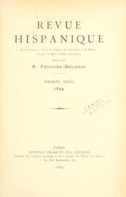 Cover of: Revue hispanique: recueil consacré à l'étude des langues, des littératures et de l'histoire des pays castillans, catalans, et portugais.
