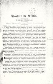 Cover of: Slavery in Africa by Henry Drummond