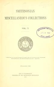 Front cover of Smithsonian miscellaneous collections by Unknown
