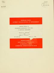 Cover of: Social issues in collective bargaining 1950-1980: a critical assessment