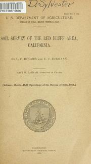 Cover of: Soil survey of the Red Bluff area, California by L. C. Holmes
