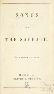 Cover of: Songs for the Sabbath. by By various authors.