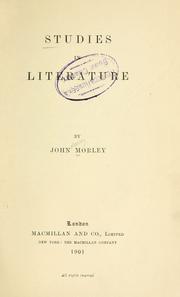 Cover of: Studies in literature