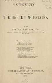 Cover of: Sunsets on the Hebrew mountains