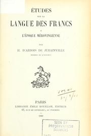 Cover of: Études sur la langue des Francs à l'époque mérovingienne.