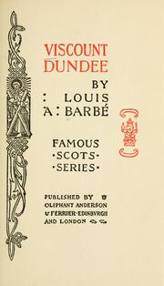 Cover of: Viscount Dundee.