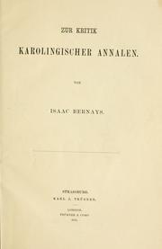 Cover of: Zur Kritik Karolingischer Annalen.