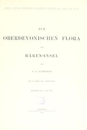 Cover of: Zur oberdevonischen flora der Bären-Insel.