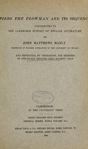 Cover of: Piers the Plowman and its sequence by John Matthews Manly