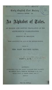 An alphabet of tales: an English 15th century translation of the Alphabetum narrationum of E ...