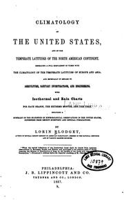 Cover of: Climatology of the United States, and of the temperate latitudes of the North American continent. by Lorin Blodget