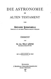 Cover of: Die Astronomie im Alten Testament by G. V. Schiaparelli