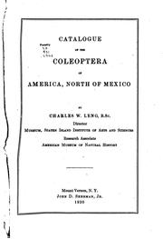 Cover of: Catalogue of the Coleoptera of America, north of Mexico