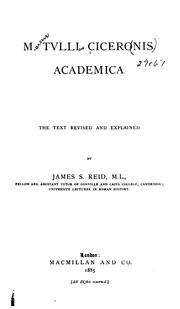 Cover of: M. Tulli Ciceronis Academica by Cicero