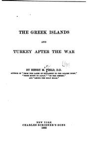 Cover of: The Greek Islands and Turkey After the War