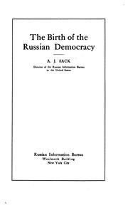 Cover of: The birth of the Russian democracy