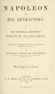 Cover of: Napoleon and his detractors.