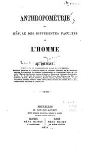 Cover of: Anthropométrie ou Mesure des différentes facultés de l'homme