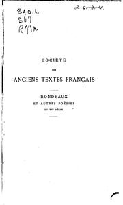 Cover of: Rondeaux et autres poésies du XVe siècle