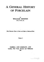 Cover of: general history of porcelain