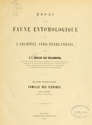 Cover of: Essai d'une faune entomologique de l'archipel Indone erlandais by Samuel Constant Snellen van Vollenhoven