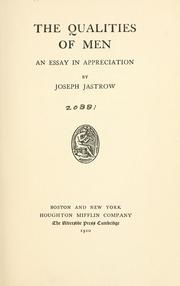 Cover of: The qualities of men by Joseph Jastrow