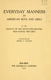 Cover of: Everyday manners for American boys and girls