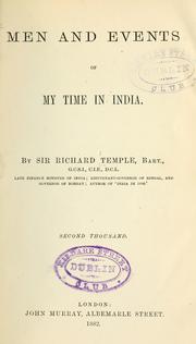 Cover of: Men and events of my time in India.