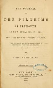 Cover of: The journal of the Pilgrims at Plymouth, in New England, in 1620