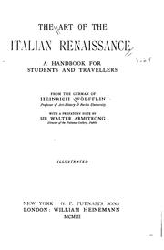 Cover of: The art of the Italian Renaissance: a handbook for student and travellers