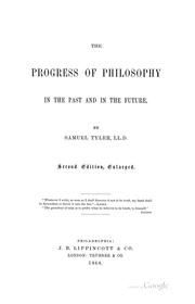 Cover of: progress of philosophy in the past and in the future.