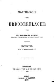 Cover of: Morphologie der Erdoberfläche