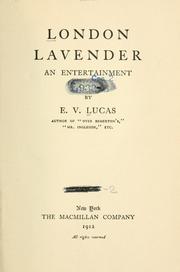 Cover of: London Lavender: an entertainment